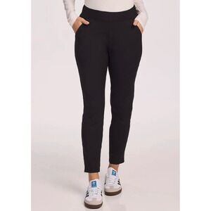 Woolx Nicole Ankle Pants Womens Medium Black Merino Wool Blend Tapered Trousers
